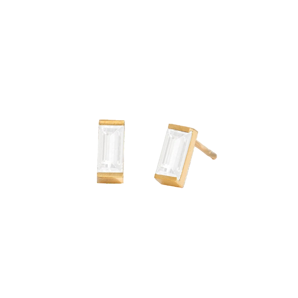 Rectangle Birthstone Earrings