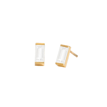 Rectangle Birthstone Earrings