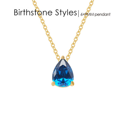 Teardrop Birthstone Necklace
