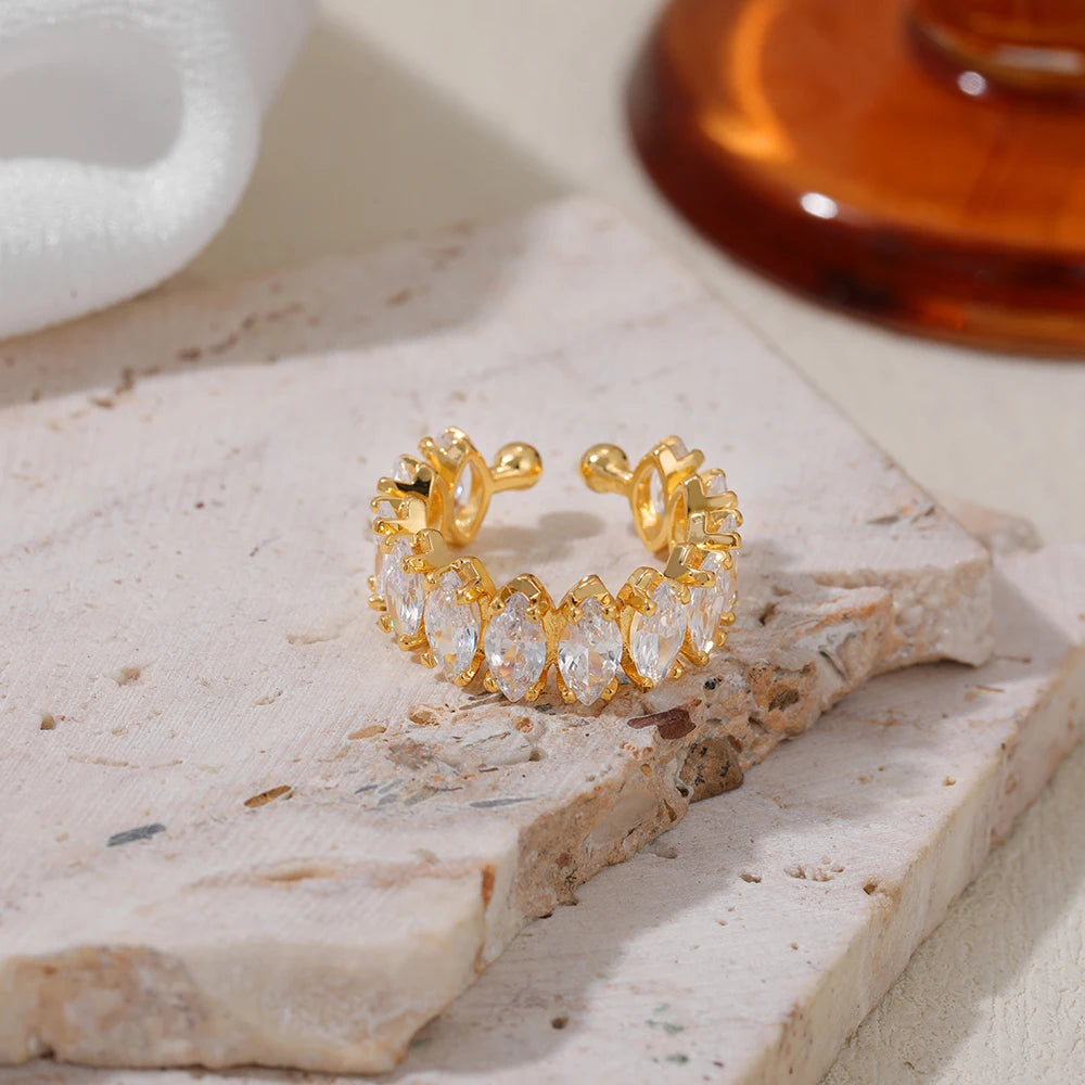 Marquise-Cut Zircon Ring