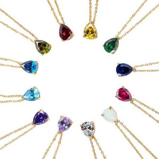 Teardrop Birthstone Necklace