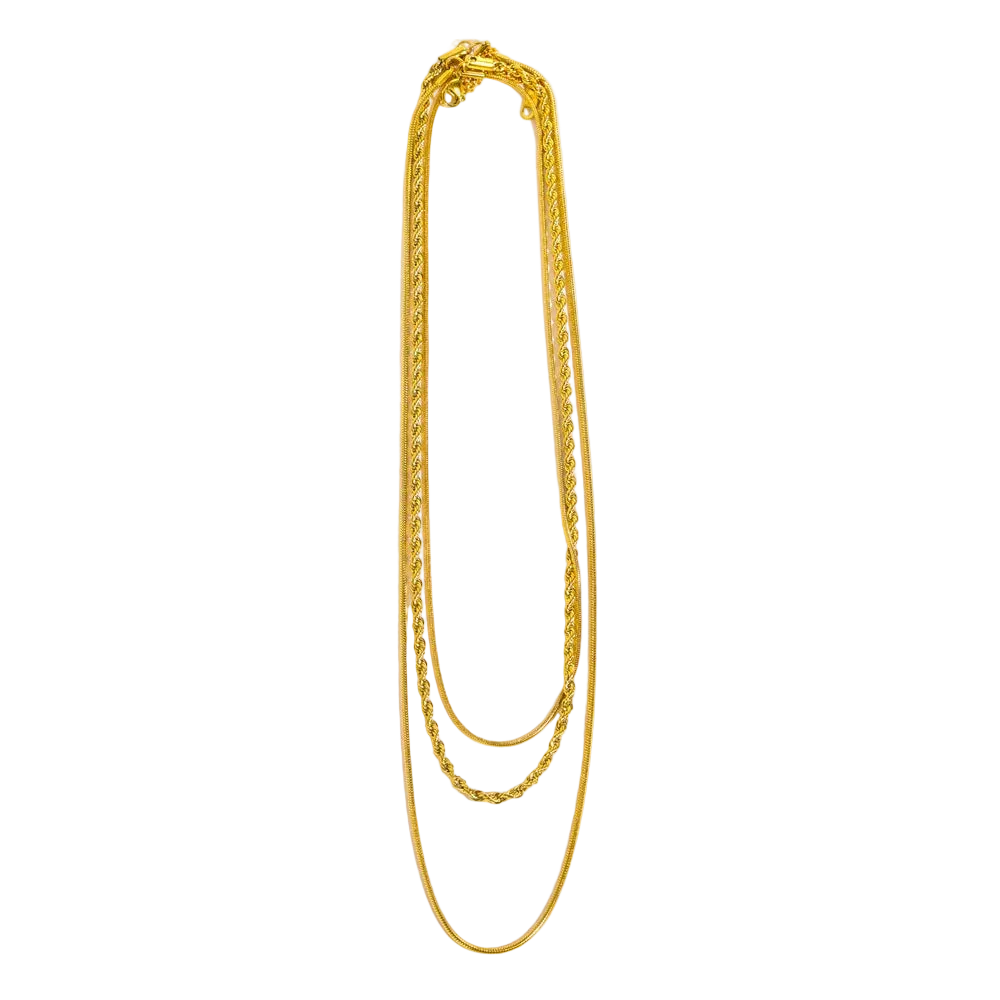 18K Gold Plated Layered Chain Necklace