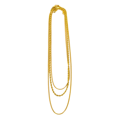 18K Gold Plated Layered Chain Necklace