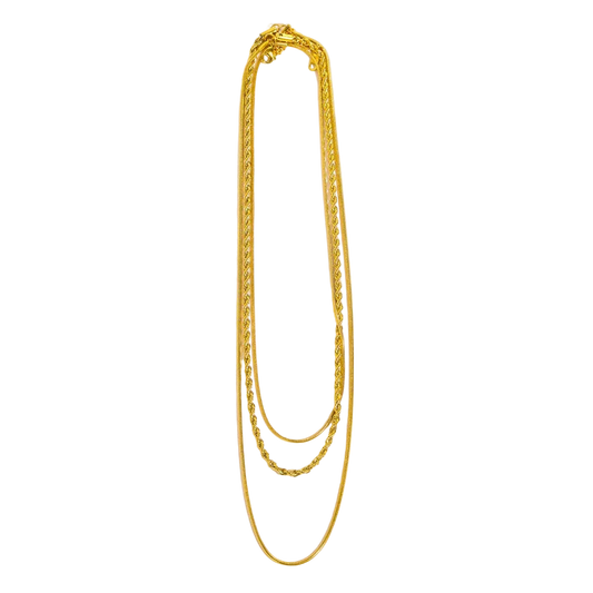 18K Gold Plated Layered Chain Necklace