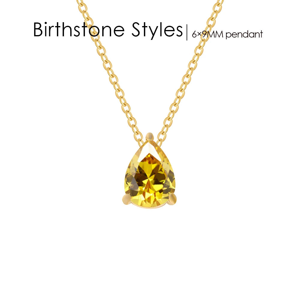 Teardrop Birthstone Necklace