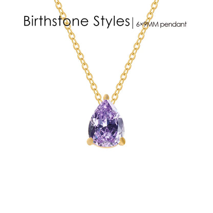 Teardrop Birthstone Necklace