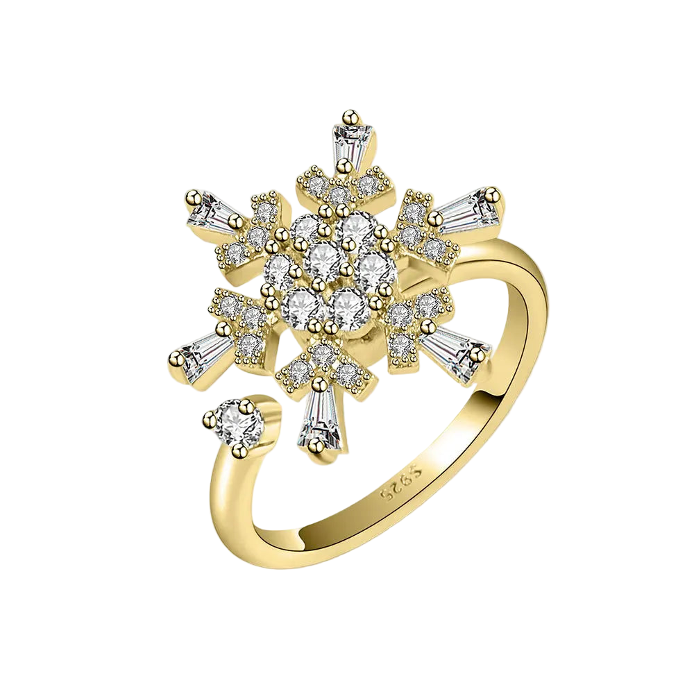 Adjustable Snowflake Spinner Ring