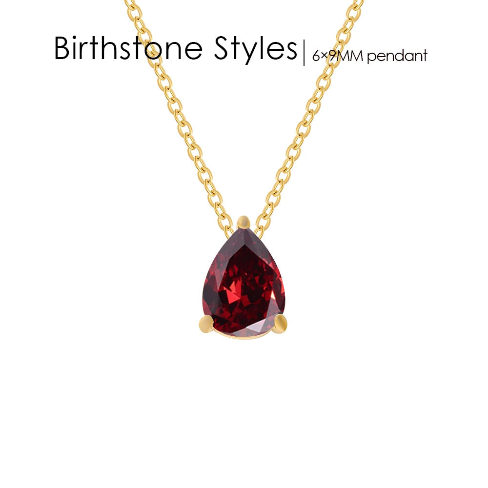 Teardrop Birthstone Necklace