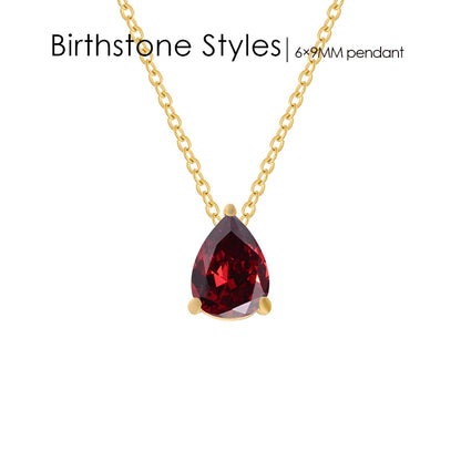 Teardrop Birthstone Necklace