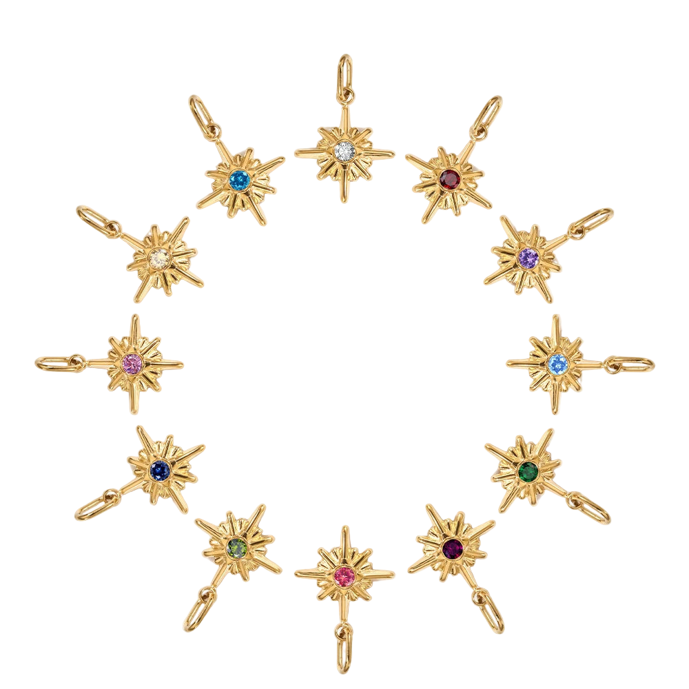 Star Shiny Birthstone Charms
