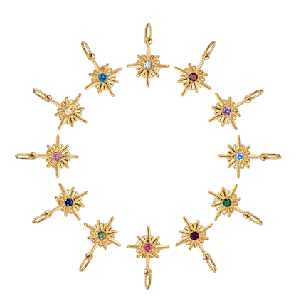 Star Shiny Birthstone Charms