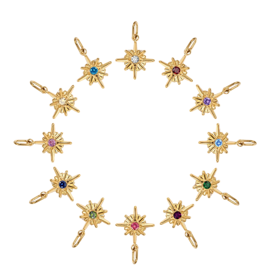 Star Shiny Birthstone Charms