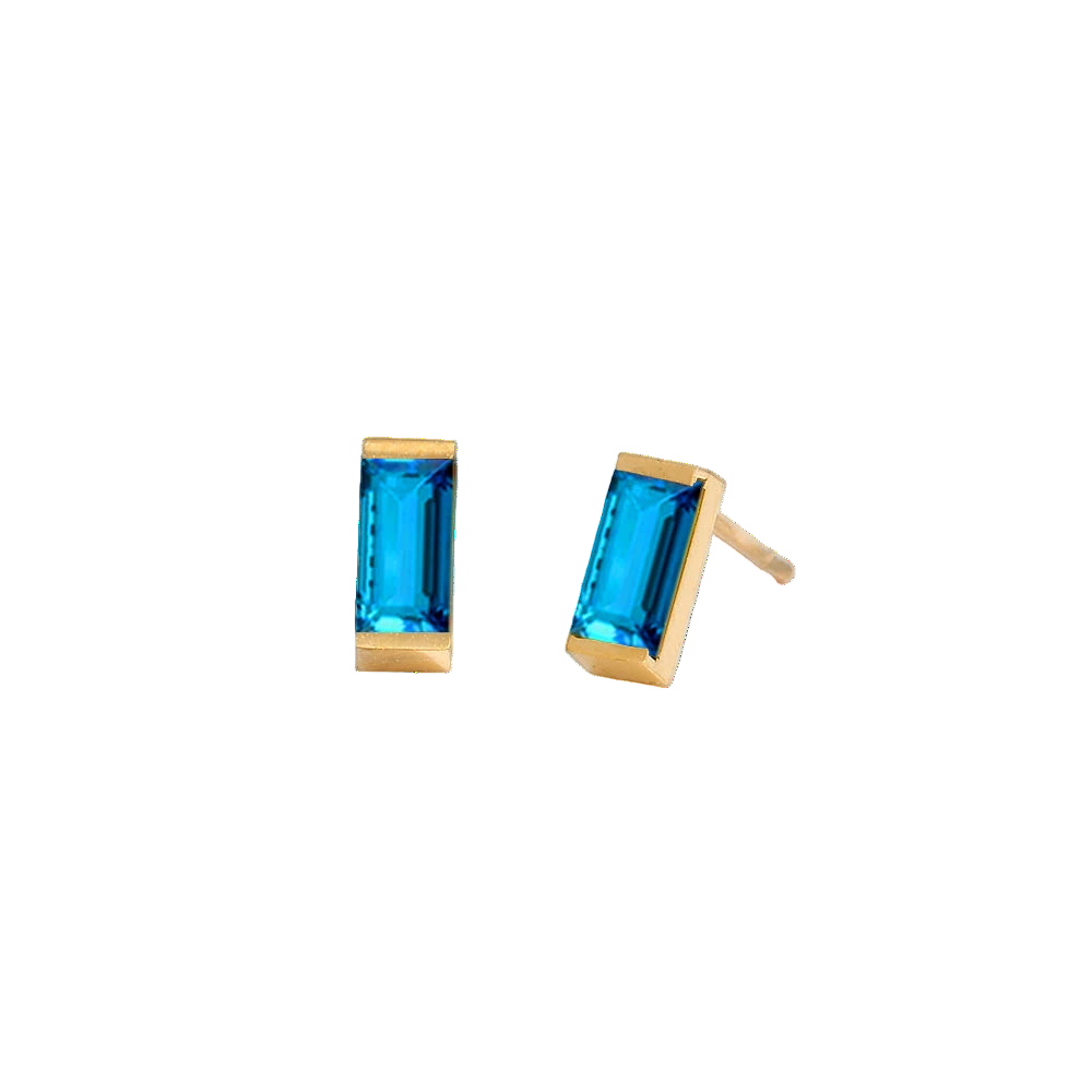 Rectangle Birthstone Earrings