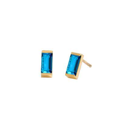 Rectangle Birthstone Earrings