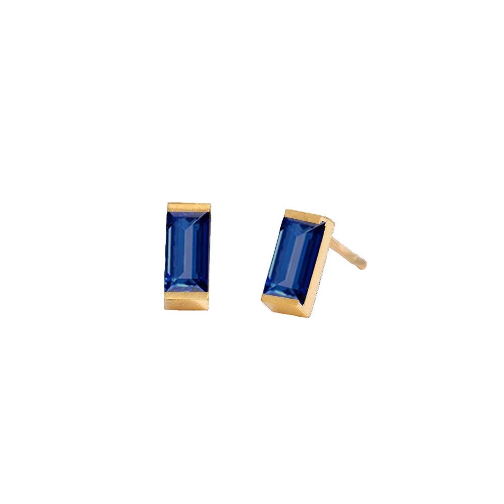 Rectangle Birthstone Earrings