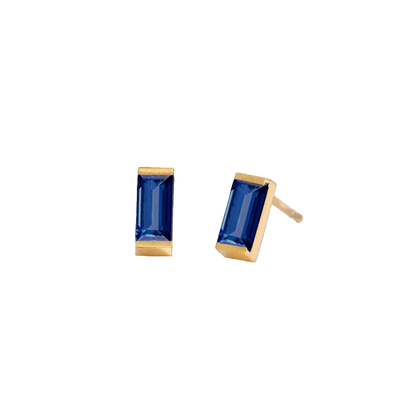 Rectangle Birthstone Earrings