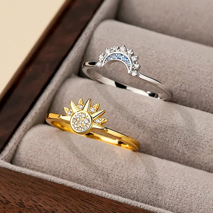 Celestial Sun & Moon Ring Set