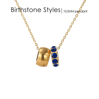 18K Gold Plated Birthstone Charm Necklace