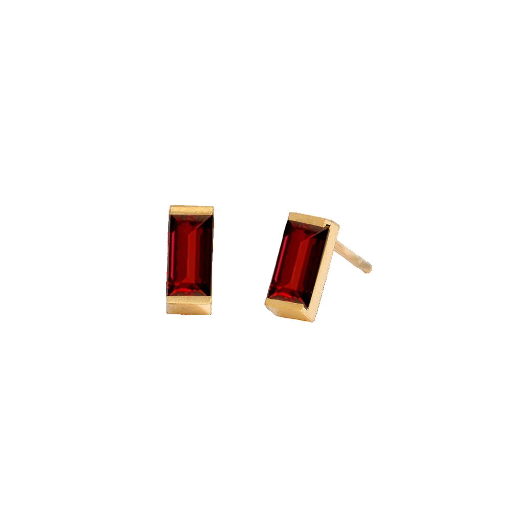 Rectangle Birthstone Earrings