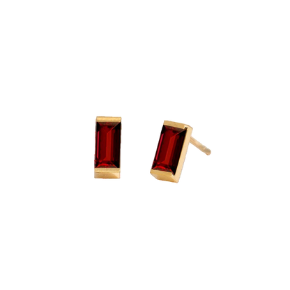 Rectangle Birthstone Earrings