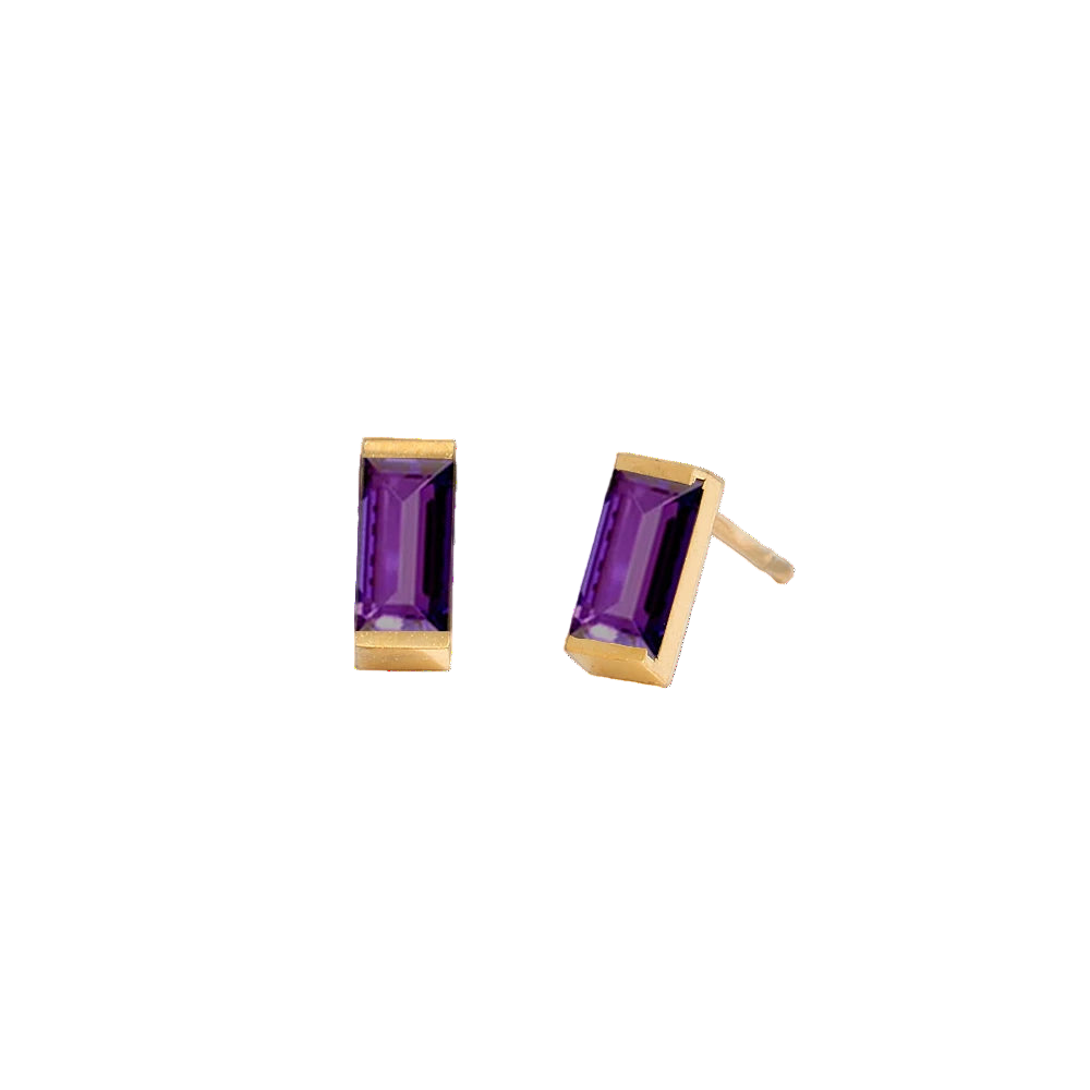 Rectangle Birthstone Earrings
