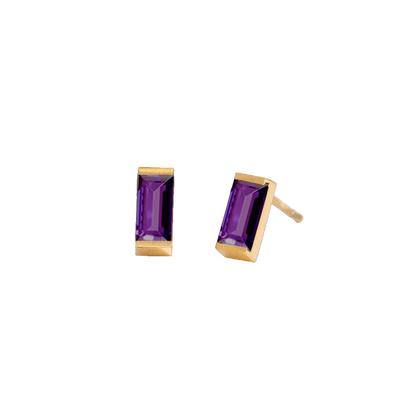Rectangle Birthstone Earrings