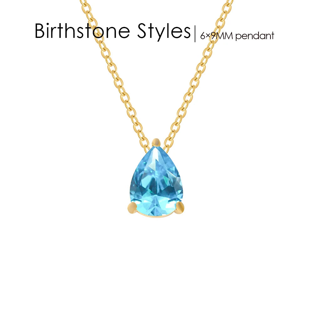 Teardrop Birthstone Necklace