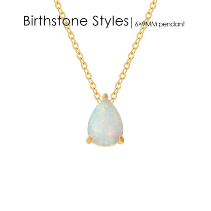 Teardrop Birthstone Necklace