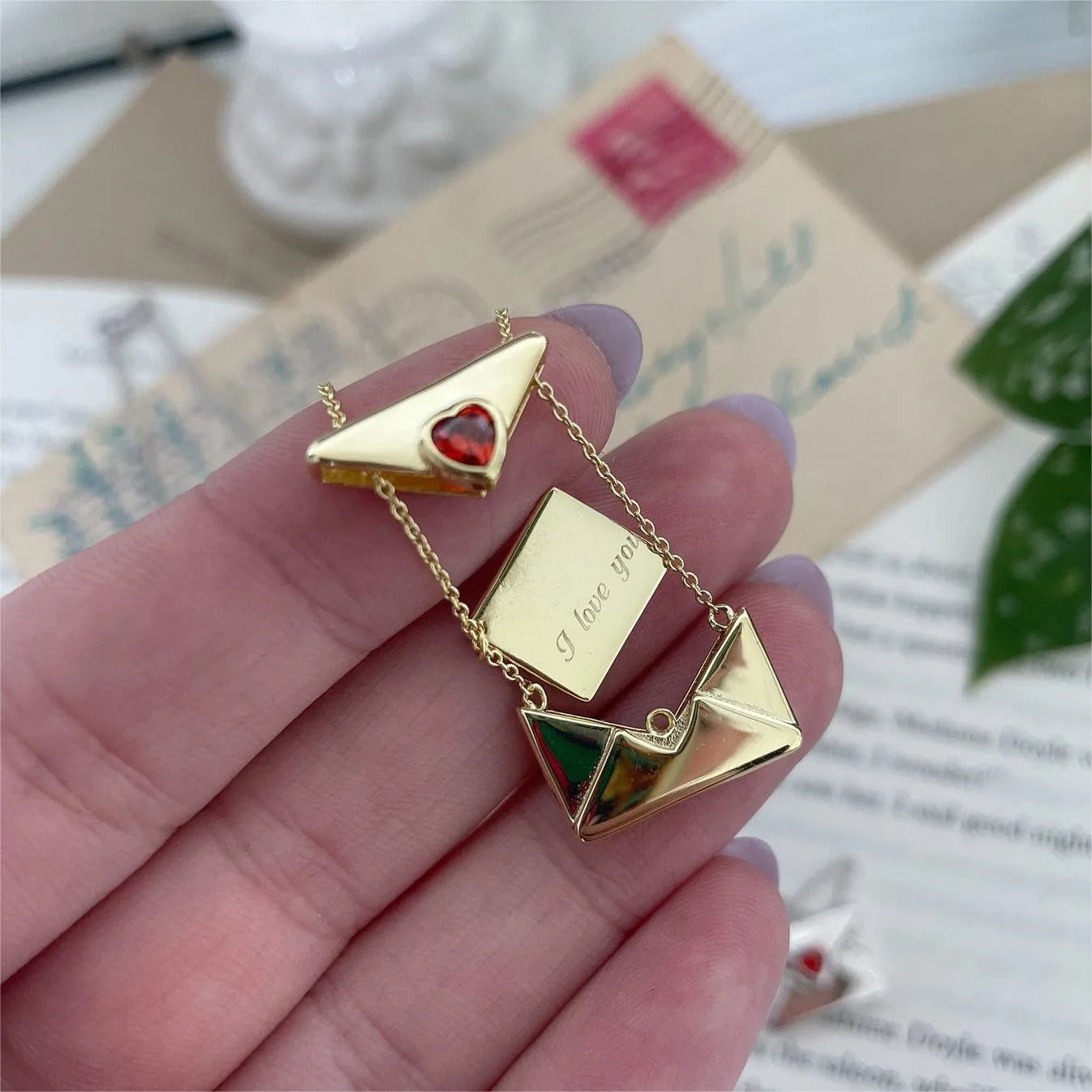 Envelope Heart Necklace