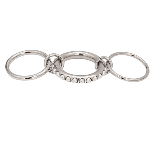 18K Elegant Silver Stacked Rings