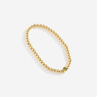 Gold Beaded Bubble Birthstone Bracelet