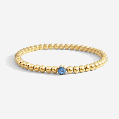 Gold Beaded Bubble Birthstone Bracelet