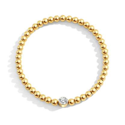 Gold Beaded Bubble Birthstone Bracelet
