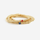 Gold Beaded Bubble Birthstone Bracelet
