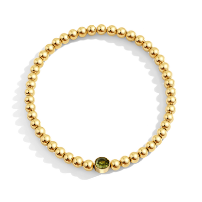 Gold Beaded Bubble Birthstone Bracelet