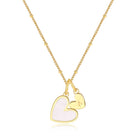 Mother Of Pearl Heart Initial Necklace